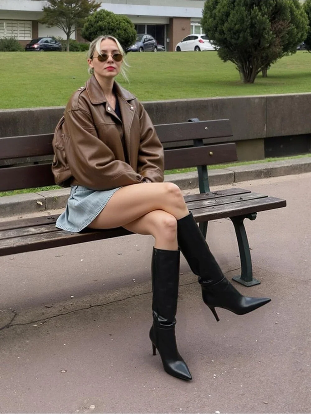 Knee High Boots Women Pointed Toe Tall Boots 3 In Stiletto High Heel Sz 6